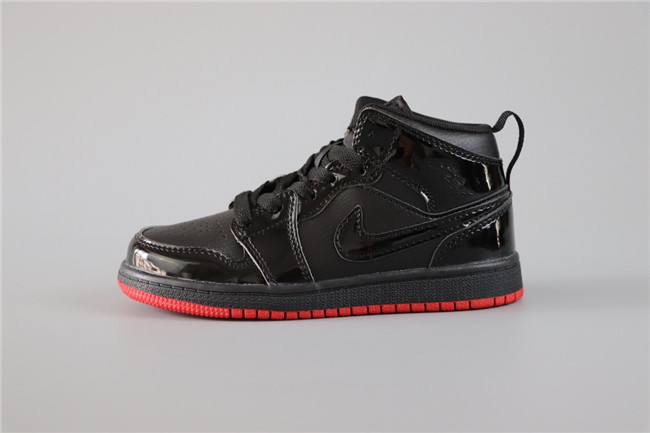 Youth Running Weapon Air Jordan 1 Black Shoes 098